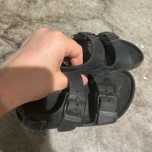 Birkenstock Black Two-Strap EVA Sandals with Buckles
